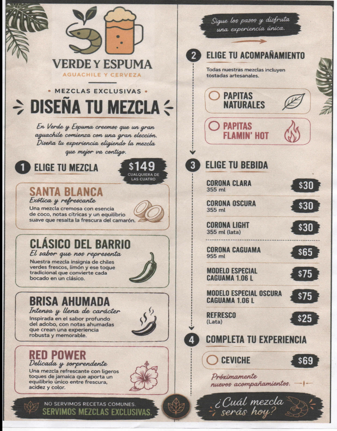 Menú Verde y Espuma